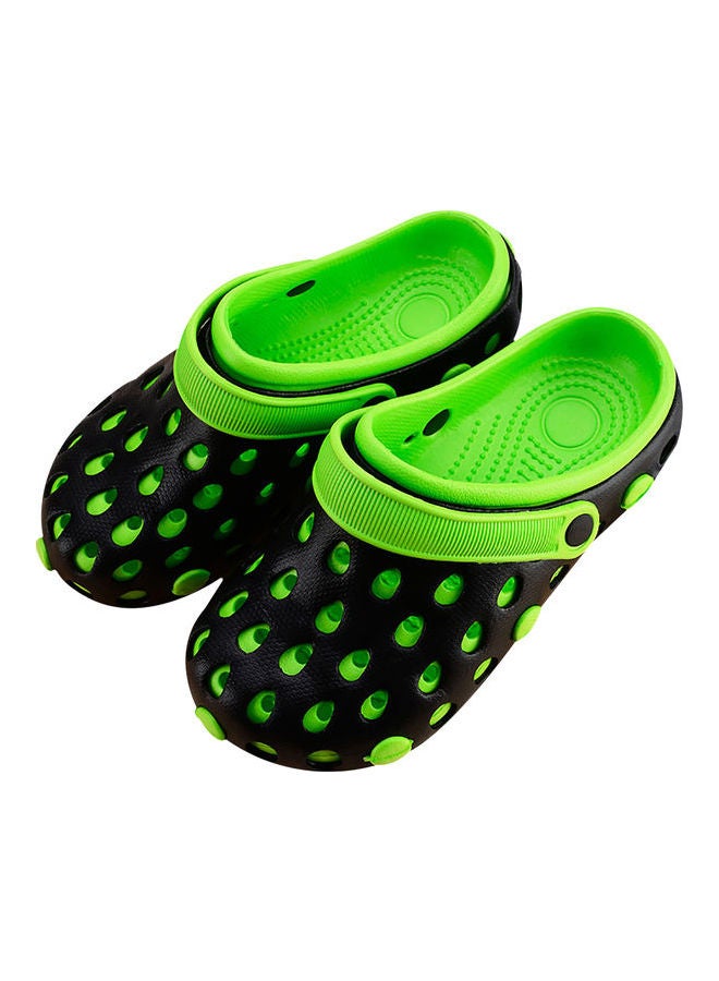 Summer Casual Closed Toe Multi Holes Anti-skid Sandals Black/Green 