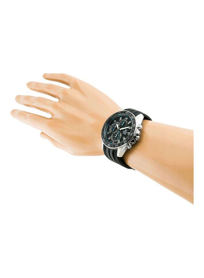CASIO - Men's Leather Chronograph Wrist Watch For Men EFV-550P-1A - Image 1