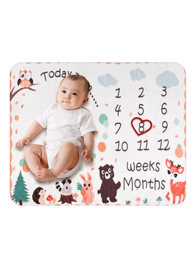Baby Monthly Milestone Flannel Baby Blanket With 4 Frames - Image 5