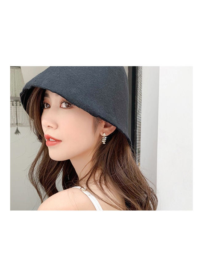 J.J Hand made 925 Sterling Silver Rhinestone Crystal Fishbone Stud Earrings - Image 3