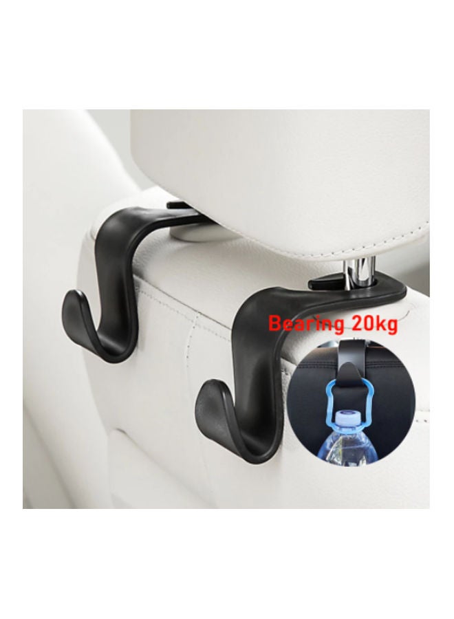 2-Piece Car Seat Back Hook Black 