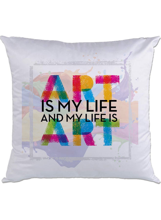 AMC DESIGN Quote Printed Cushion White/Yellow/Black 40x40cm 