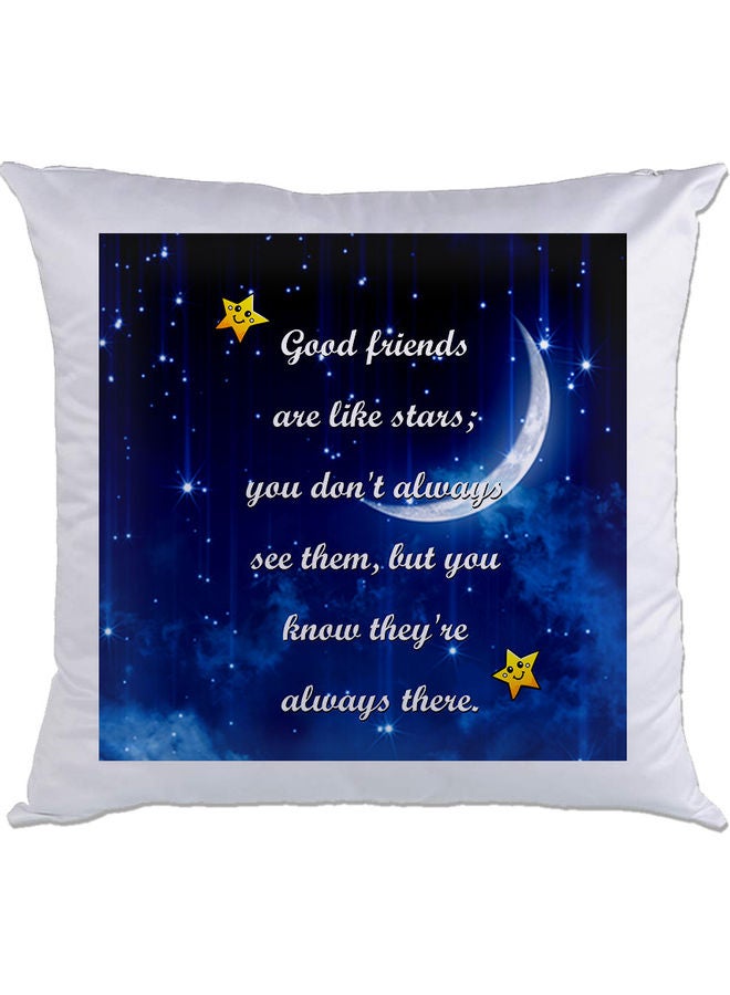 AMC DESIGN Quote Printed Cushion White/Blue/Yellow 40x40cm 