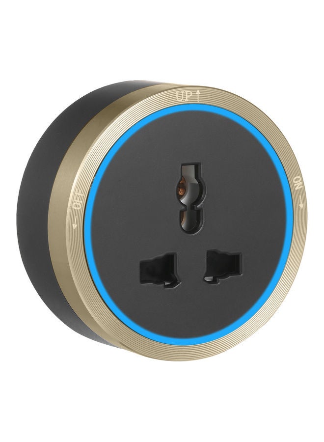 3-Pin Track Socket Black/Blue/Gold - Image 1