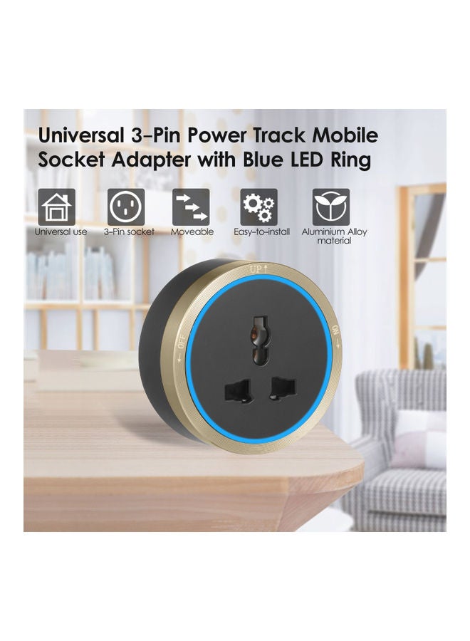 3-Pin Track Socket Black/Blue/Gold - Image 2