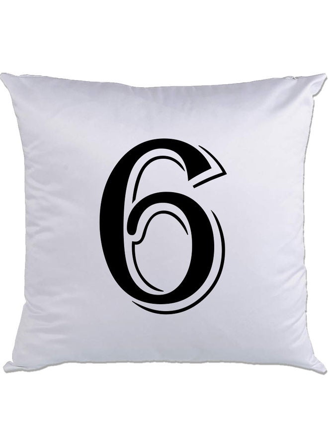 6-Printed Decorative Pillow White/Black 40 x 40cm