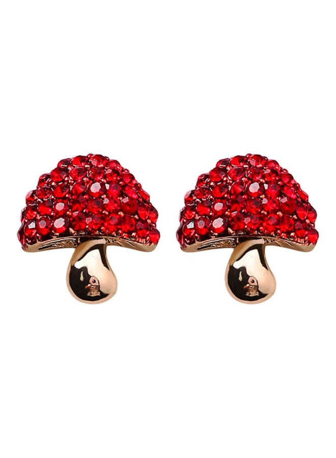 J.J Hand made 925 Sterling Silver Mushroom Fashion Personality Stud Earrings - Image 1