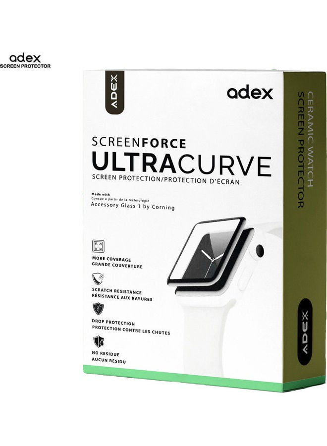 ADEX Tempered Glass Screen Protector For Apple Watch Series 4/5/6/SE 38 mm Clear/Black - Image 4