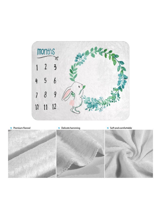 Baby Monthly Milestone Flannel Baby Blanket With 4 Frame - Image 3