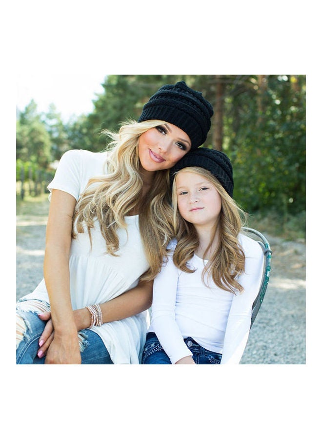 2-Piece Various Size Winter Warm Knit Knitted Crochet Beanie Red  - Image 3