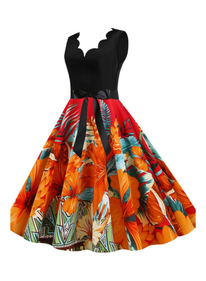 أوتاد فستان أنيق مزين بطبعة عصرية - Image 3