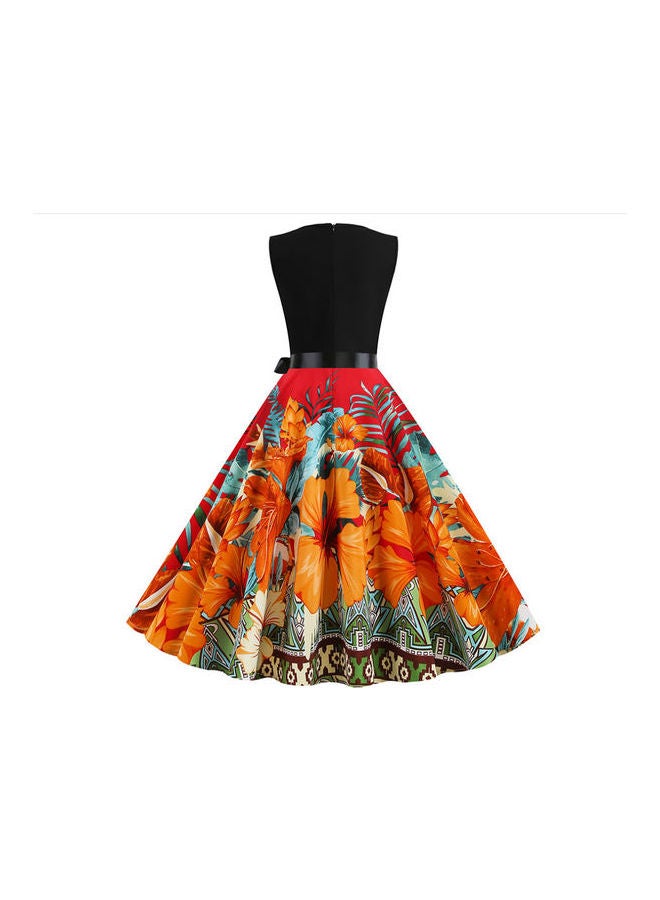 أوتاد فستان أنيق مزين بطبعة عصرية - Image 2