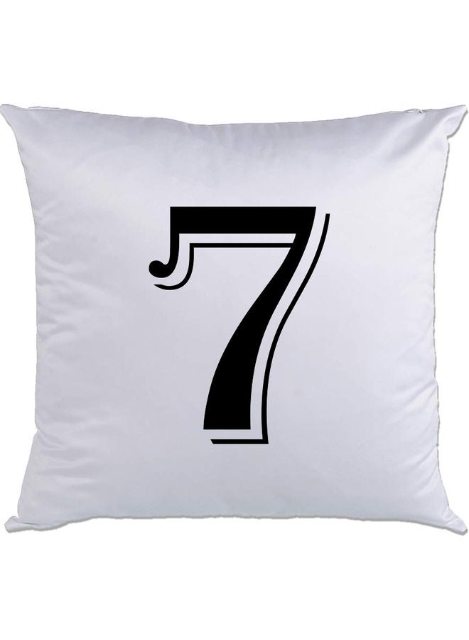 7-Printed Decorative Pillow White/Black 40 x 40cm