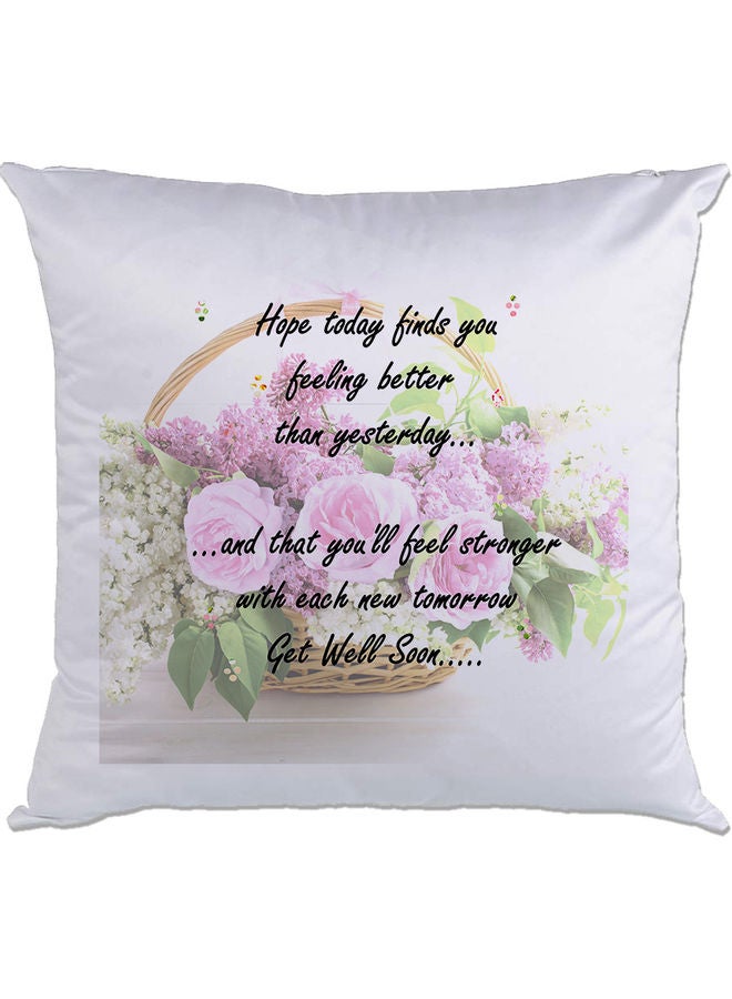 AMC DESIGN Quote Printed Cushion White/Purple/Green 40x40cm 