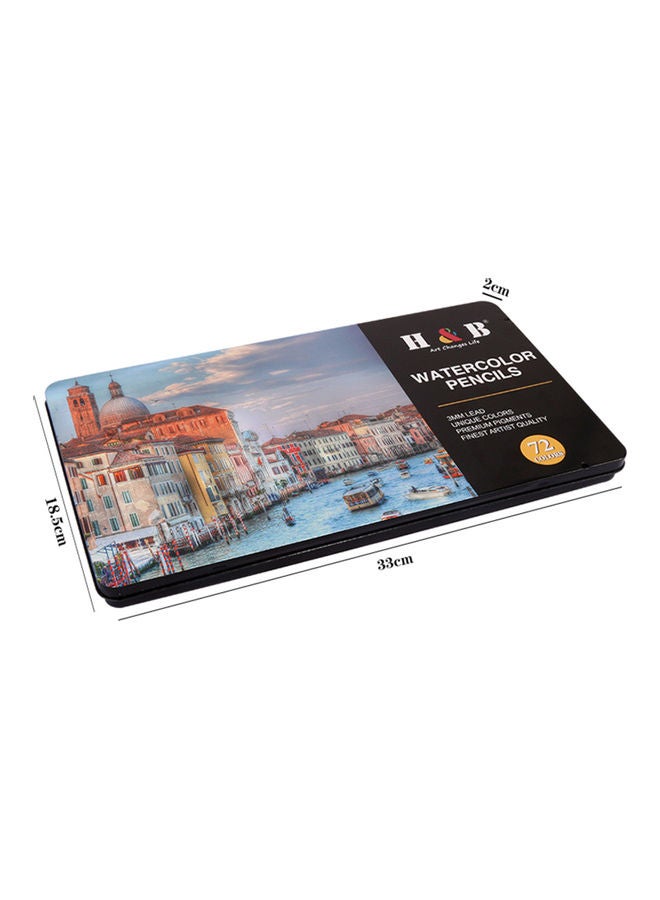 H&B 72-Piece Professional Watercolour Pencil Set Multicolour  - Image 4