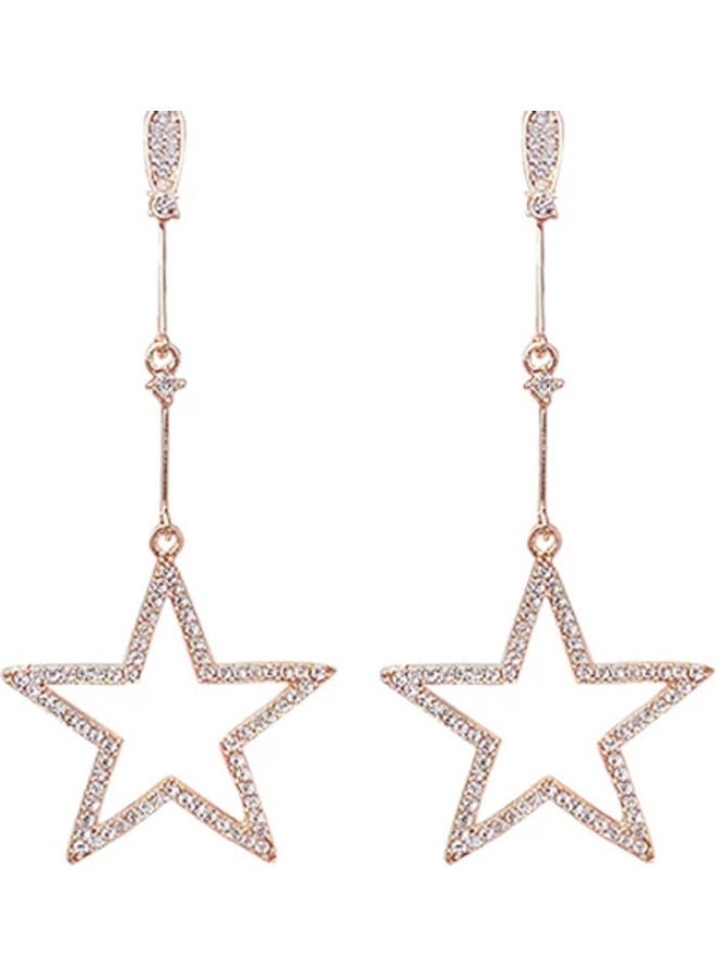 J.J Hand made 925 Sterling Silver Symmetrical Five-Pointed Star Earrings - Image 1