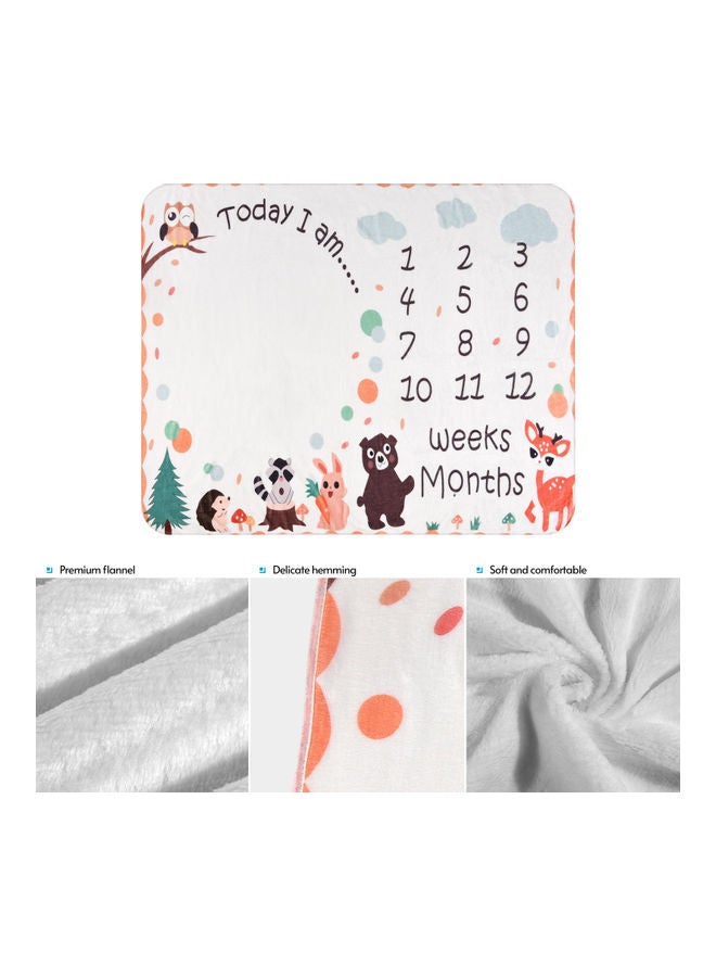 Baby Monthly Milestone Flannel Baby Blanket With 4 Frame - Image 5