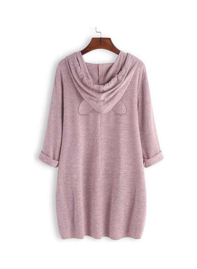 OUTAD Comfortable Hooded Neck Pullover Pink  - Image 2
