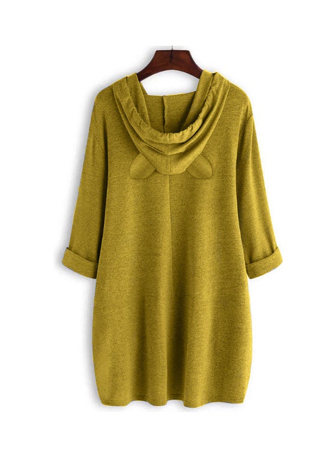 OUTAD Comfortable Hooded Neck Pullover Green  - Image 2