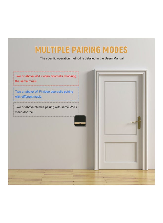 Wireless Smart Video Doorbell Black/Gold - Image 4