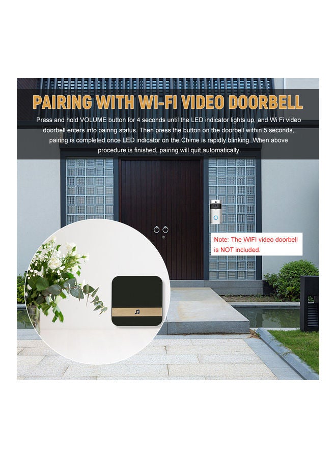 Wireless Smart Video Doorbell Black/Gold - Image 3