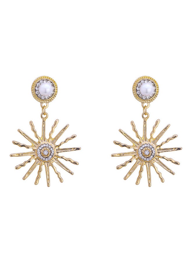 جاي.جاي هاند ميد أقراط بتصميم بوهيمي مرصعة بأحجار الراين واللؤلؤ - Image 1