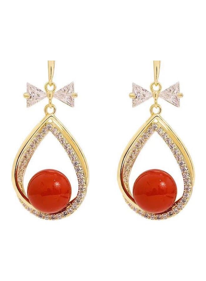 J.J Hand made 925 Silver Diamond Beads Pearl Drop High-End Earrings - Image 1