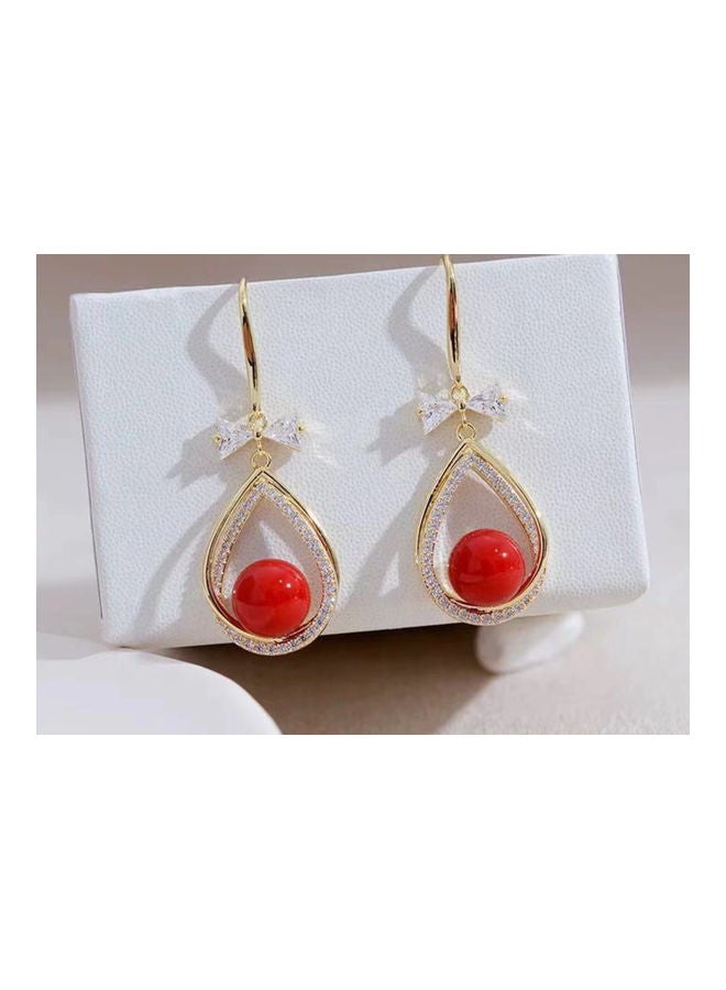 J.J Hand made 925 Silver Diamond Beads Pearl Drop High-End Earrings - Image 2