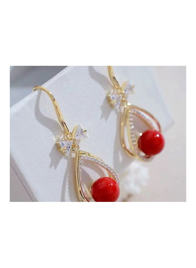 J.J Hand made 925 Silver Diamond Beads Pearl Drop High-End Earrings - Image 3