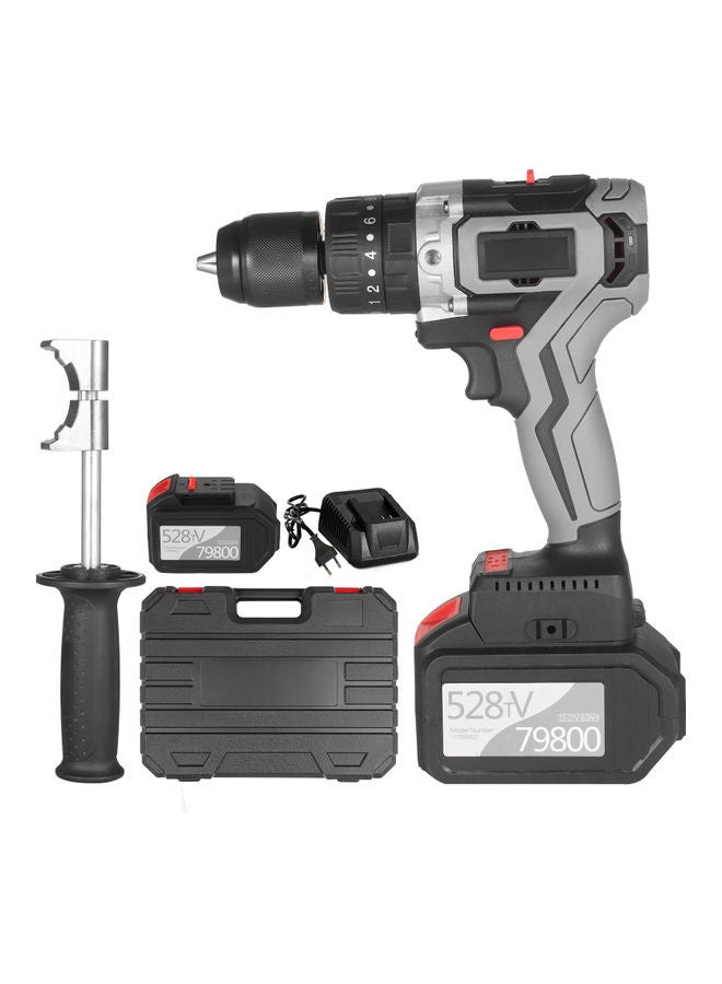 Generic - Cordless Variable Speed Drill Driver Set Black/Grey - Image 1