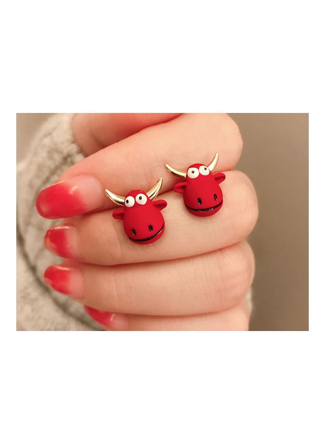 J.J Hand made 925 Sterling Silver Cute Calf Bull Earrings - Image 2