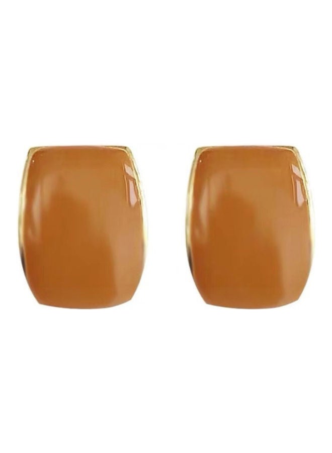 J.J Hand made 925 Sterling Silver Convex Geometric Shape High-End Style Earrings - Image 1