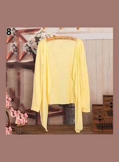 Summer Beach Sunscreen Casual Long Sleeves Cardigan Shawl Coat Yellow