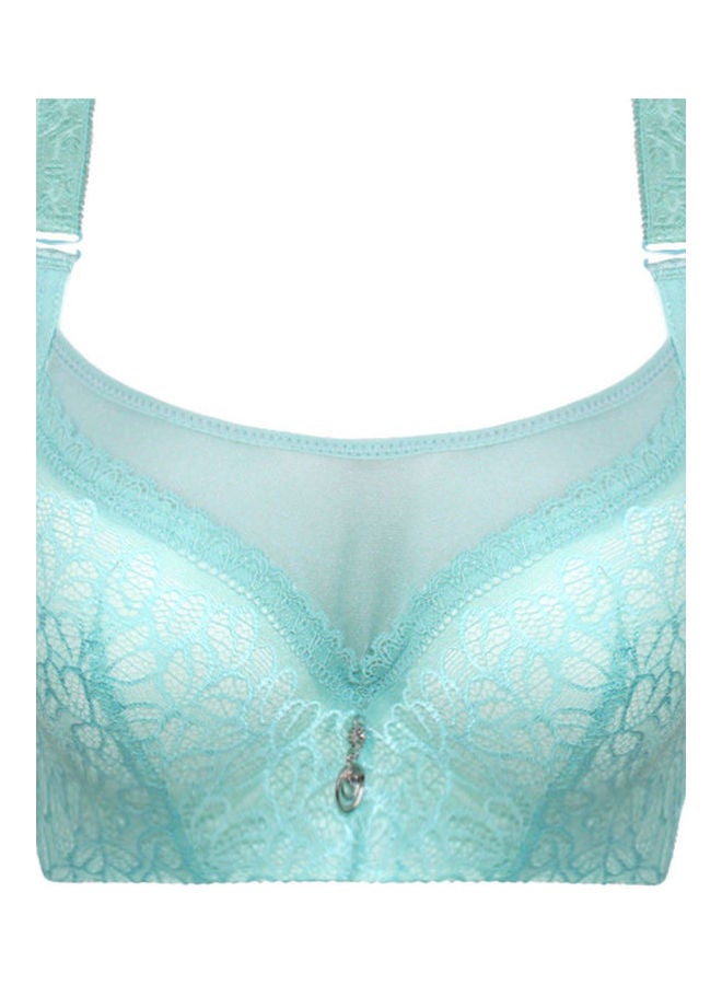 Underwired Brassiere Push up Lace Bra Light Green