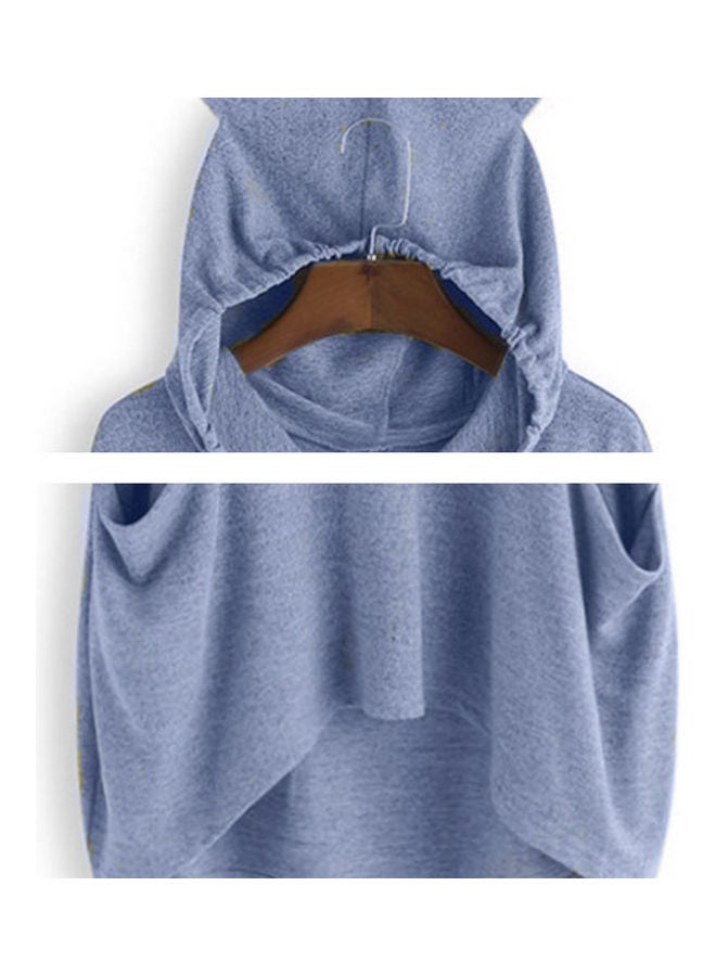 OUTAD - Comfortable Hooded Neck Pullover Blue - Image 1
