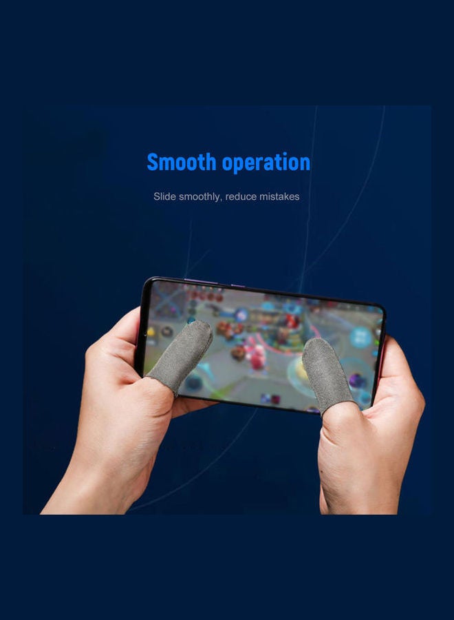 10-Piece Gaming Finger Sleeve Touchscreen Thumb Grey - Image 2