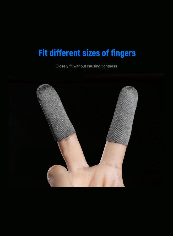 10-Piece Gaming Finger Sleeve Touchscreen Thumb Grey - Image 4