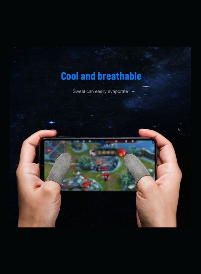 10-Piece Gaming Finger Sleeve Touchscreen Thumb Grey - Image 5