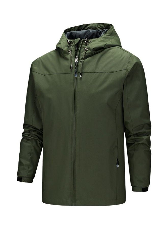 Waterproof Winter Warm Jacket with Cap Green  - Image 2