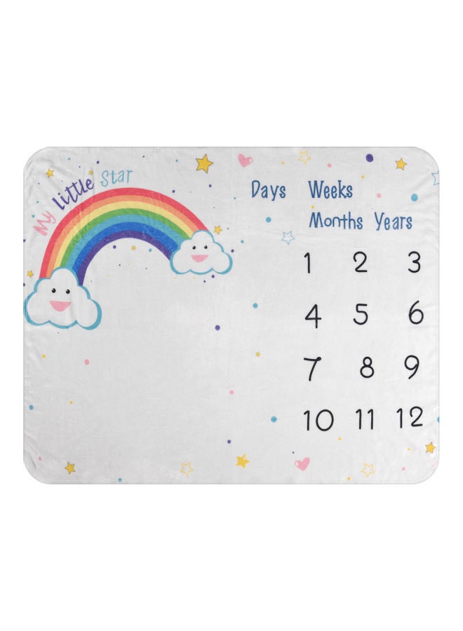Baby Monthly Milestone Flannel Baby Blanket With 4 Frame - Image 2