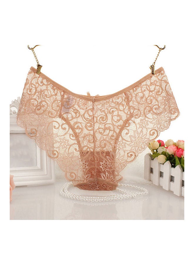 Soft Lace Bowknot Transparent Lingerie Pink - Image 2