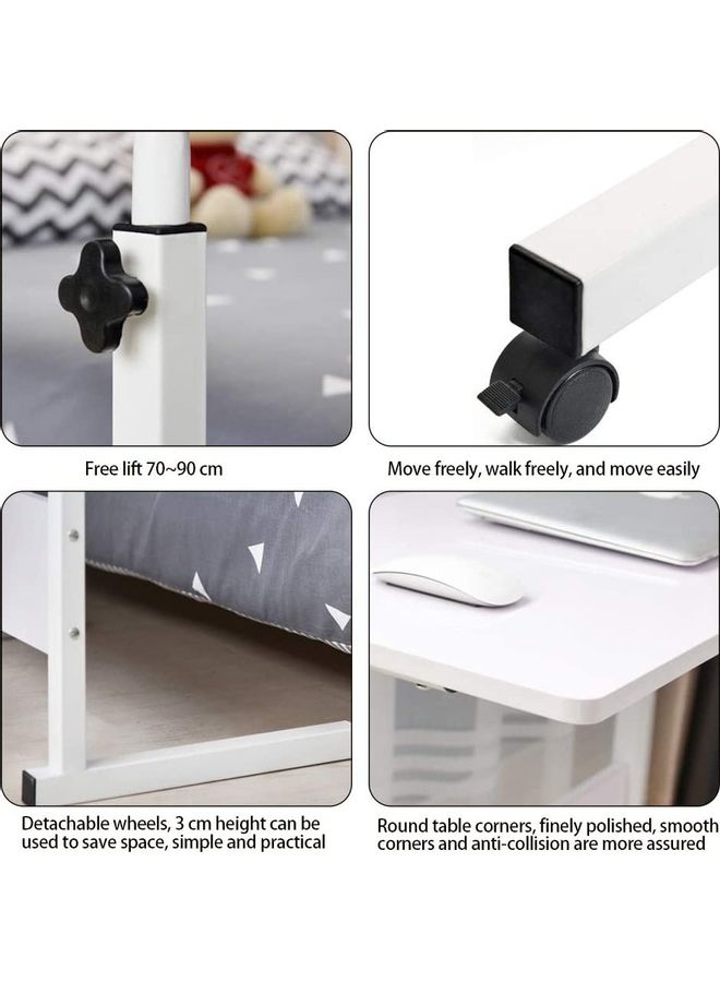 مكتب لابتوب بارتفاع قابل للتعديل أسود/ أبيض 60x40x90سم - Image 3