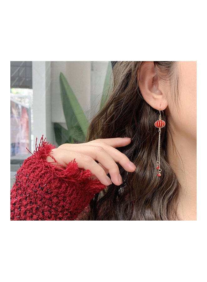 جاي.جاي هاند ميد أقراط طويلة على شكل فانوس بنمط صيني ومزينة بأشكال الشرابة - Image 3