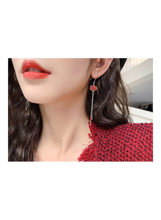 جاي.جاي هاند ميد أقراط طويلة على شكل فانوس بنمط صيني ومزينة بأشكال الشرابة - Image 4