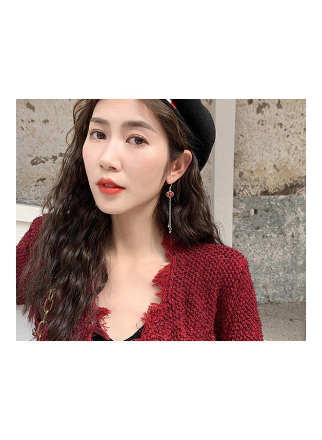 جاي.جاي هاند ميد أقراط طويلة على شكل فانوس بنمط صيني ومزينة بأشكال الشرابة - Image 5