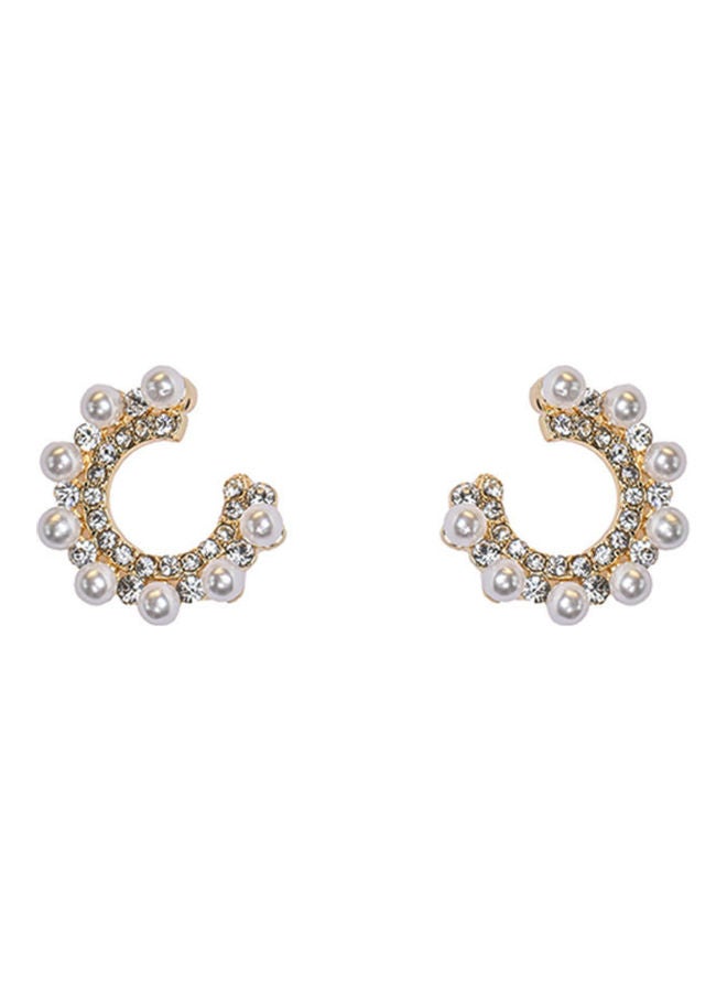 J.J Hand made 925 Sterling Silver C French Style Personalized Pearl Earrings - Image 1