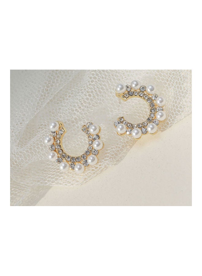 J.J Hand made 925 Sterling Silver C French Style Personalized Pearl Earrings - Image 2