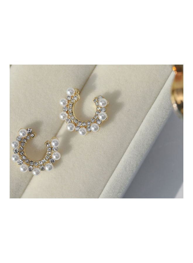 J.J Hand made 925 Sterling Silver C French Style Personalized Pearl Earrings - Image 3