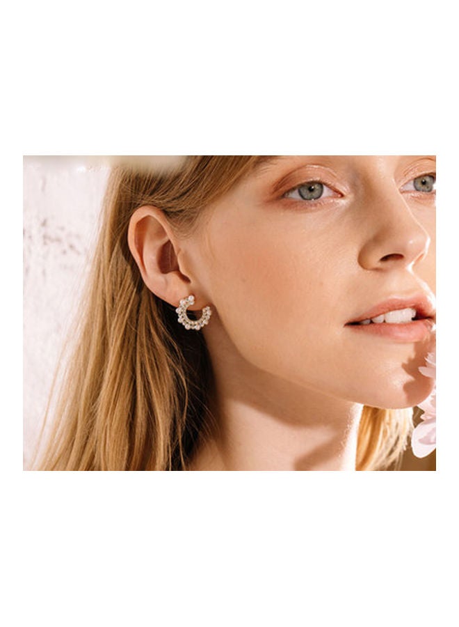 J.J Hand made 925 Sterling Silver C French Style Personalized Pearl Earrings - Image 4