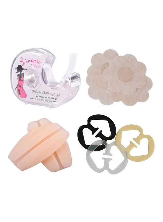 Lingerie Accessories For Women Pack Includes Bra Strap Convertor Clip, Nipple Stickers, Silicon Bra Strap Cushion, Lingerie Fashion Tape For Clothes Multicolour - Image 1